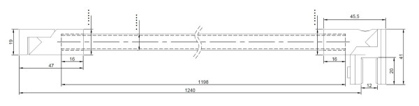Stabilisierungsstange für BELLAGIO Glas-Wand rund
